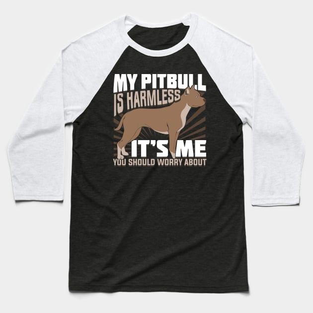 My Pitbull Is Harmless Baseball T-Shirt by Dolde08